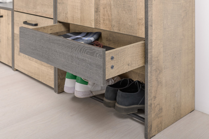 Трувор 13.328.02 Шкаф для одежды + 13.241.06 Тумба для обуви, дуб гранж песочный/интра