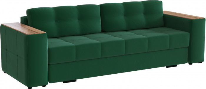 Диван раскладной Виконт, изумруд/мдф дуб канадский