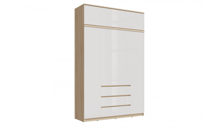 Челси Шкаф 1600 + антресоль 1600 (Белый глянец, Белый)