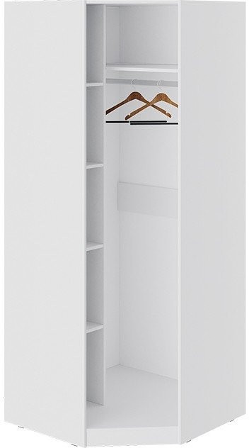 Глосс СМ-319.07.312 Шкаф угловой с зеркальной дверью (Белый глянец)