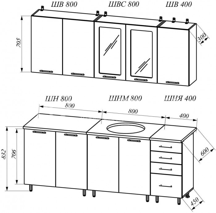 Кухня Вельвет 2000 (Белый софтач / Графит, Белый)