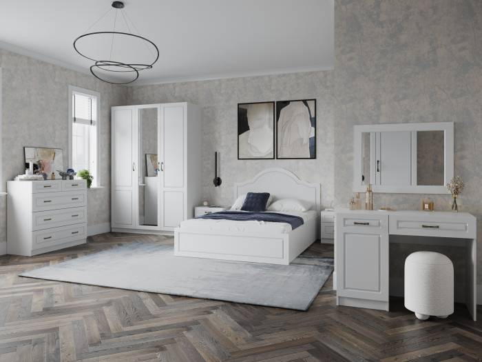 Модульная спальня Апполия, Белый/Белый дуб