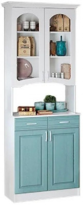 Буфет Констанция 2-х створчатый (Белый матовый / голубой)