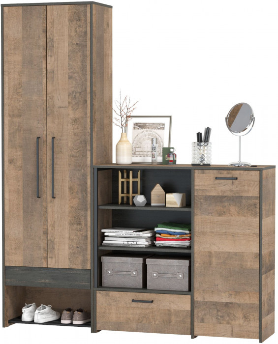 Трувор 13.328.02 Шкаф для одежды + 13.307.01 Комод, дуб гранж песочный/интра