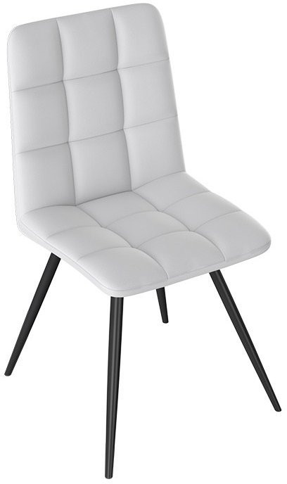 Бруно Стул (конус Т3) (Черный муар матовый/Кожзам Серый)