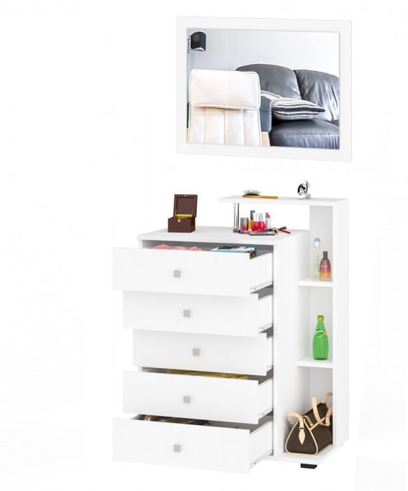 Камелия Комод + Зеркало, белый