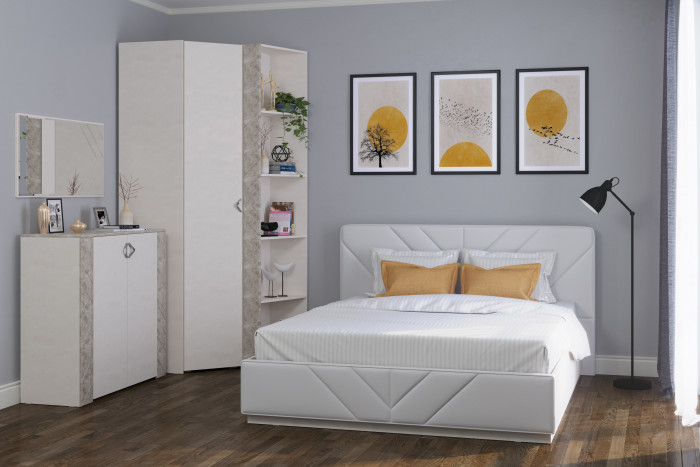 Амели Стеллаж 13.140, цвет шёлковый камень/бетон чикаго беж, ШхГхВ 30,8х50,6х230 см., универсальная сборка