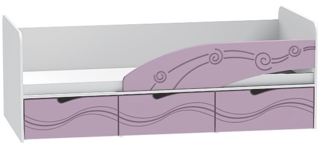 Детская кровать Бриз-3 80х190, волна (Антарктида/Белый/Правый)
