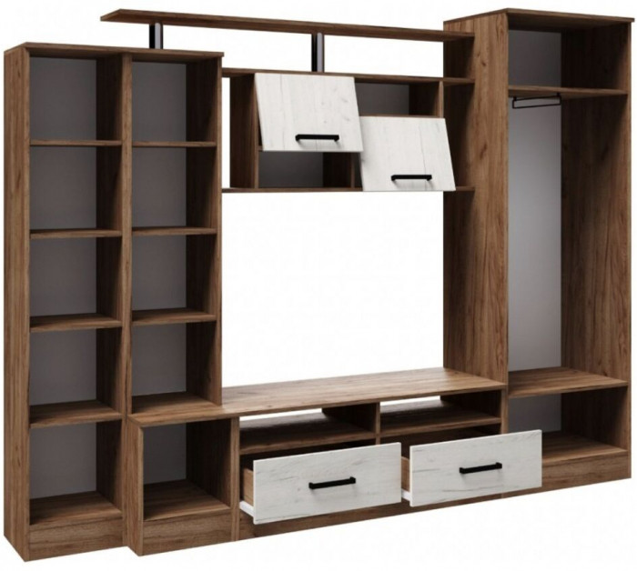 Гостиная Оскар-5, крафт табачный/крафт белый