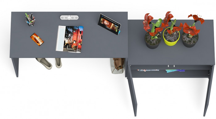 Мори письменный стол МСП1200.1 + Тумба МА900.1, графит