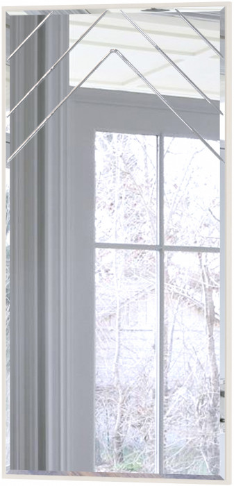 Амели Стол туалетный 12.48 + Зеркало, цвет шёлковый камень/бетон чикаго беж, ШхГхВ 65х41х185 см.