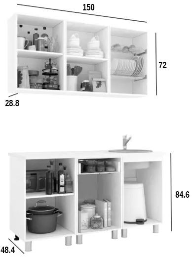 Кухня 1,5м белый глянец/блёстки сирень