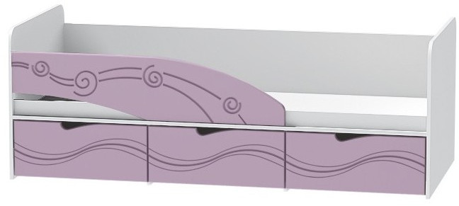 Детская кровать Бриз-3 80х190, волна (Шоколад/Ясень шимо светлый/Левый)