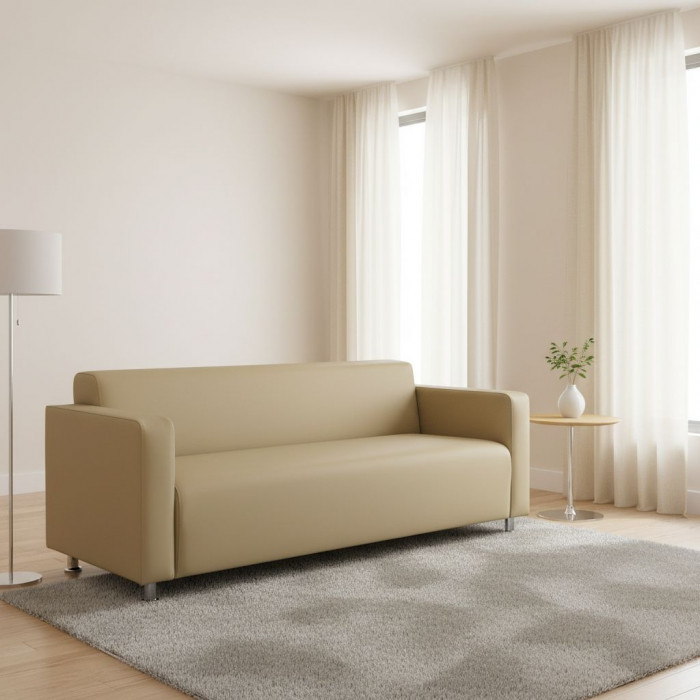 Диван прямой Томи, 180 см, экокожа, бежевый