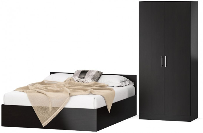 Кровать 1400 + Шкаф 2-х створчатый Стандарт, венге