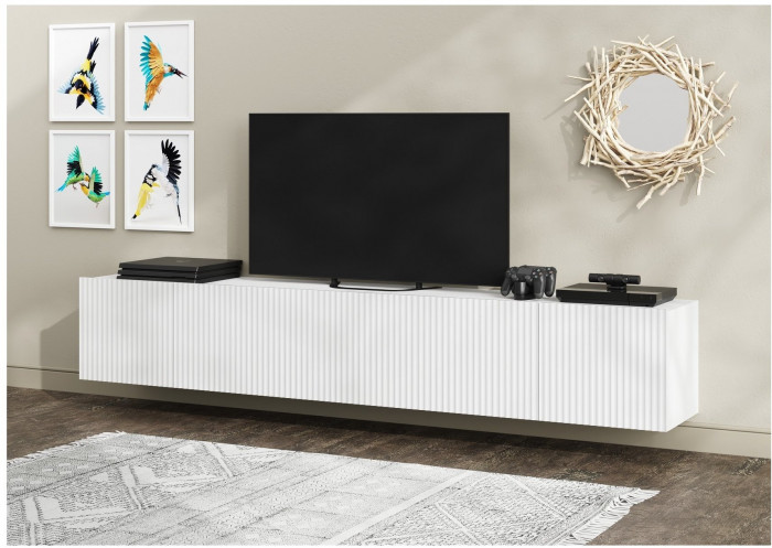 Тумба ТВ Сканди (Белый / Белый глянец)