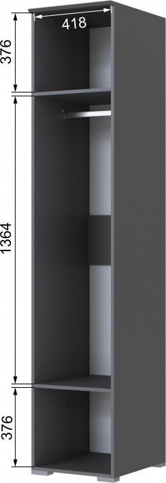 Плейона Пенал графит серый