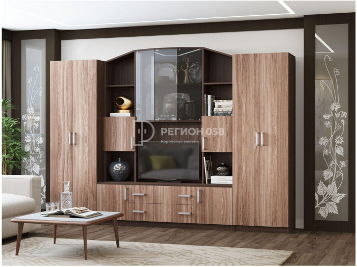 Гостиная Макарена-4 ЛДСП (Ясень шимо темный / светлый)