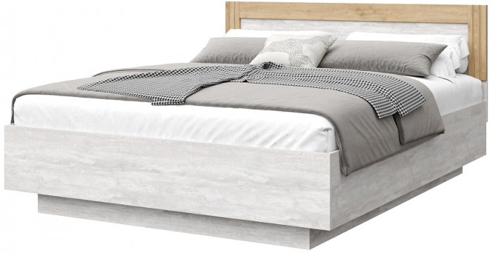 Кровать 90х200 с щитовым основанием "Каен" - Ледяное дерево/Артизан