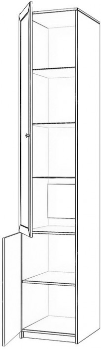 Бэль Шкаф однодверный со стеклом / Слоновая кость