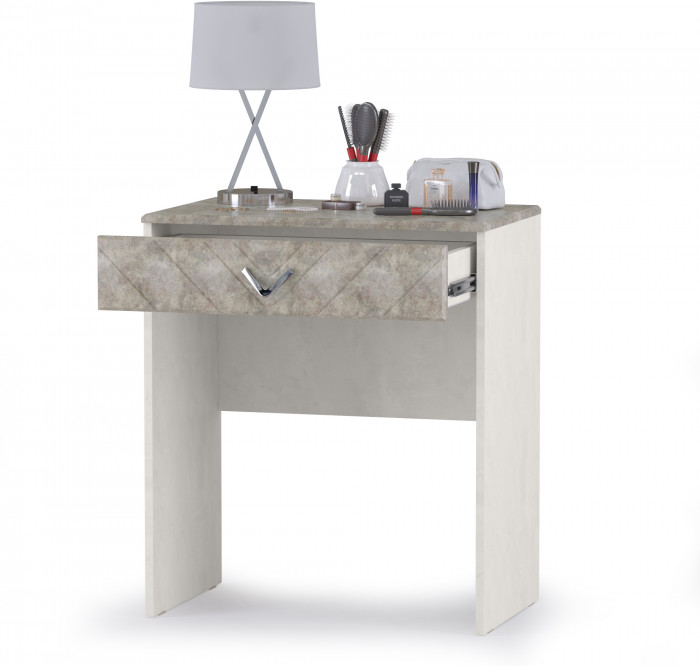 Амели Стол туалетный 12.48, цвет шёлковый камень/бетон чикаго беж, ШхГхВ 65х41х75 см.