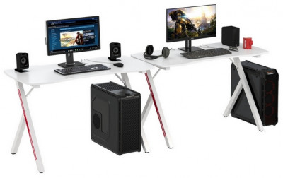 Два игровых стола Мебель--24 GT-2310, цвет белый, ШхГхВ 240х60х73 см.(регулировка высоты столов от 72,5 см. до 73,5 см.)