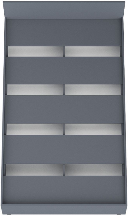 Мори Кровать 1200, цвет графит, ШхГхВ 123,5х203,5х70 см., сп.м. 1200х2000 мм., без матраса, основание есть