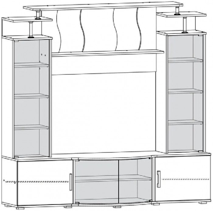 Виста Стенка, дуб крафт / белый глянец (Дуб крафт/ Белый Глянец)