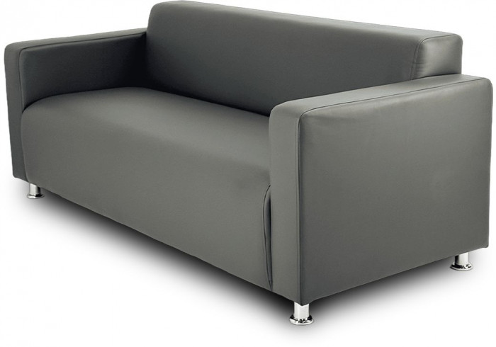 Диван прямой Томи, 160 см, экокожа, темно-серый