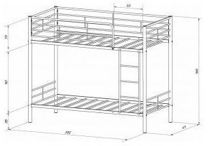 Двухъярусная кровать Севилья-3, слоновая кость