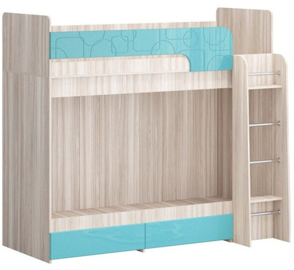 Двухъярусная кровать Бемби МДФ NEW, ясень (Ванда, Ясень шимо светлый)