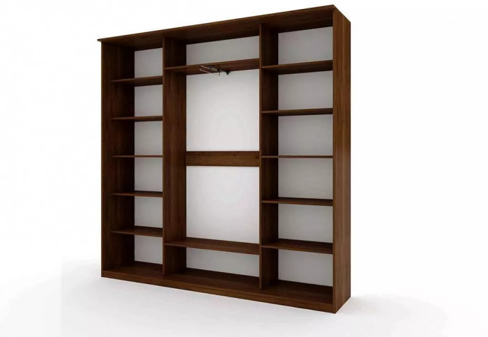 Шкаф купе Модерн 2362х450 4-х дверный 3-х секционный фотопечать №1 венге