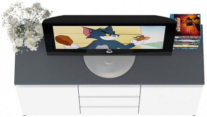 Мори Комод МК1200.3, цвет графит/белый, ШхГхВ 120,4х41х73 см.