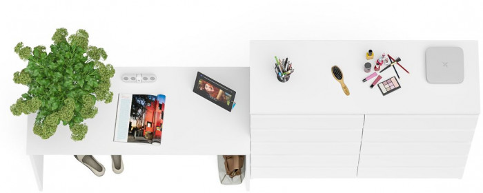 Мори письменный стол МСП1200.1 + Комод МК1200.10, белый