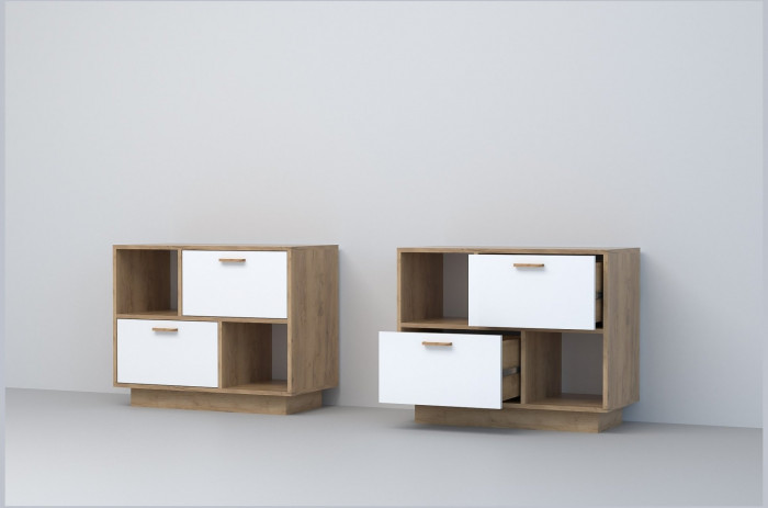 Модульная прихожая ЭГО 1 (Белый глянец/Дуб Крафт Золотой)