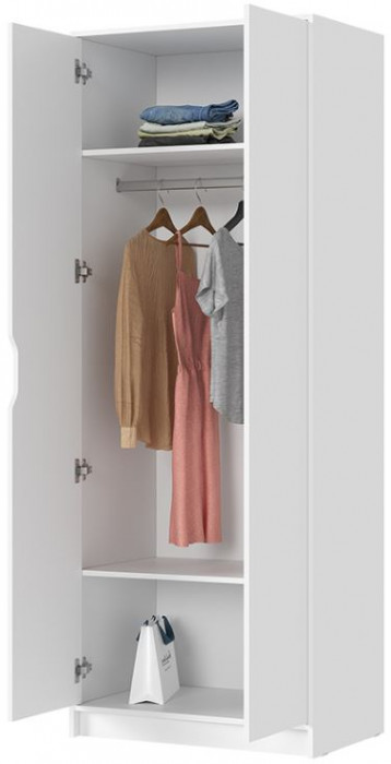 РУНА ШК 02 Шкаф 2-х створчатый Фасад БЕЛЫЙ/Корпус БЕЛЫЙ