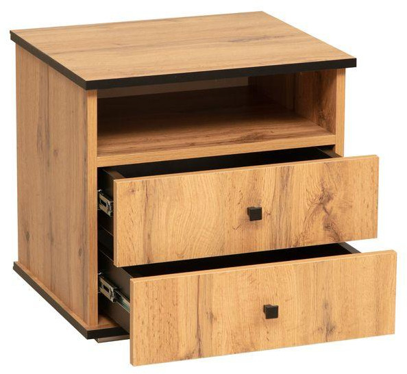 Тумба прикроватная Либерти 51.17 (опора h20) Дуб Вотан/Черный