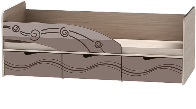 Детская комната Бриз МДФ, набор 5, Ясень светлый/Шоколад (Волна)