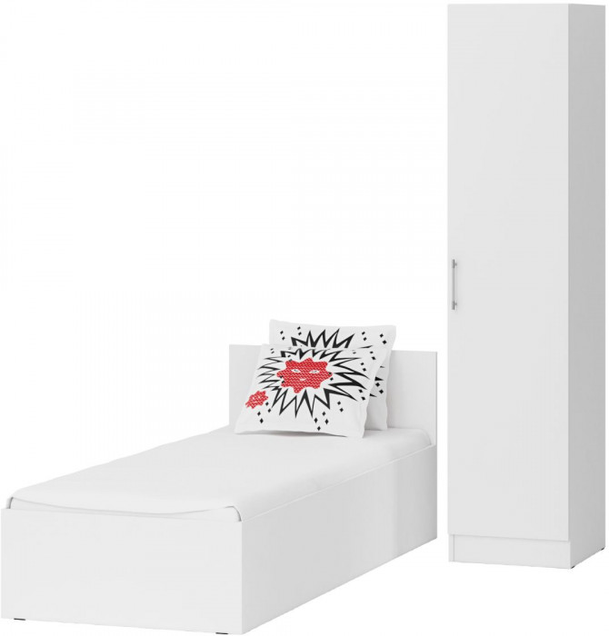 Кровать 0800 + Пенал Стандарт, белый
