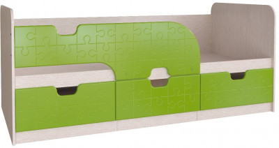 Кровать детская &quot;Минима&quot; 1860 (1892х770х850) дуб атланта/лазурь