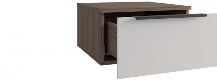 МС Роза Тумба прикроватная (Ройс)+ ручка скоба (Орех Франклин карамель/Белый скин)