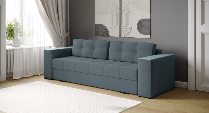 Диван раскладной Виконт, серый/мдф бриз