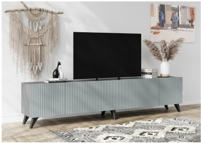 Тумба ТВ Сканди с опорами (Серый шифер / Грин Грей софт)