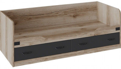 Окланд ТД-324.12.01 Кровать с ящиками (Фон Черный/Дуб Делано)