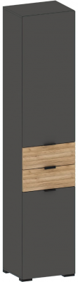 Ома Шкаф-пенал ШК-3615 с ящиками, Графит/Дуб Тортуга