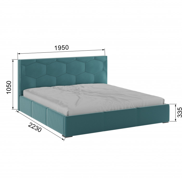 Манука Кровать интерьерная 180 бирюза, ПМ