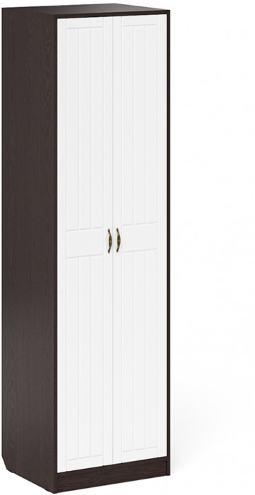 Прихожая П-6 Шкаф, цвет венге/фасады МДФ белое дерево фрезеровка прованс, ШхГхВ 60х50х210 см.