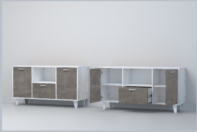 Эго Тумба Т-2 НГ (Камень Темный/Бетон Светлый)