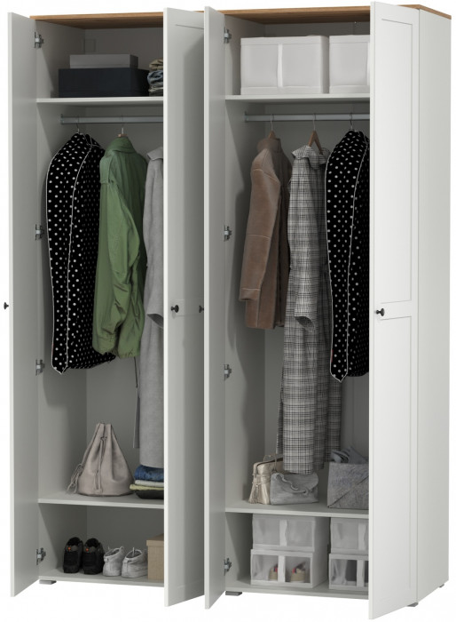 Остин 13.224 Шкаф 2 шт., белый шагрень/дуб крафт золотой