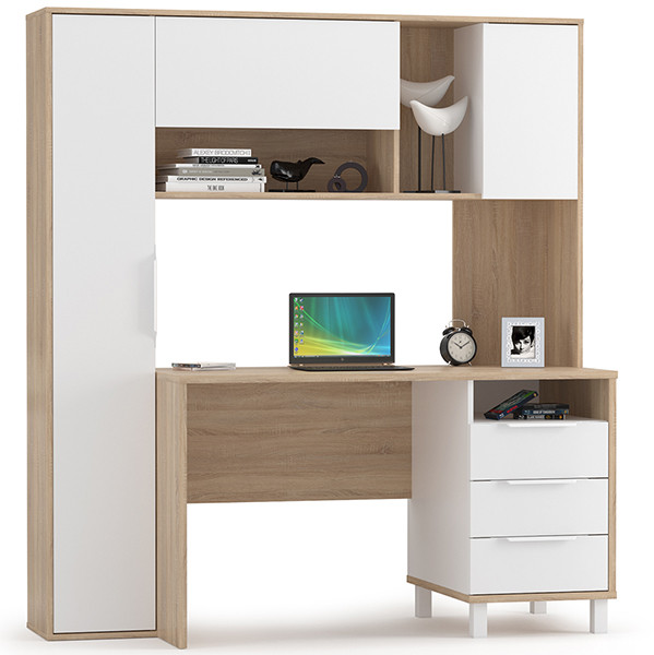 компьютерный стол Комфорт 12.95N, дуб сонома/белый